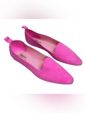 REPETTO Pink Suede Pointed-Toe Slip-On Flats